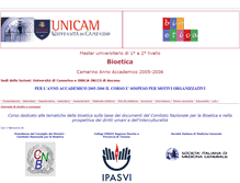 Tablet Screenshot of bioetica.unicam.it